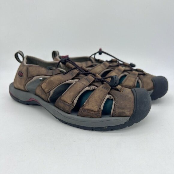 Keen Kanyon Slip on Sandal Men Faux Leather Waterproof Brown 1248-BOBD Size 10 - Picture 2 of 12